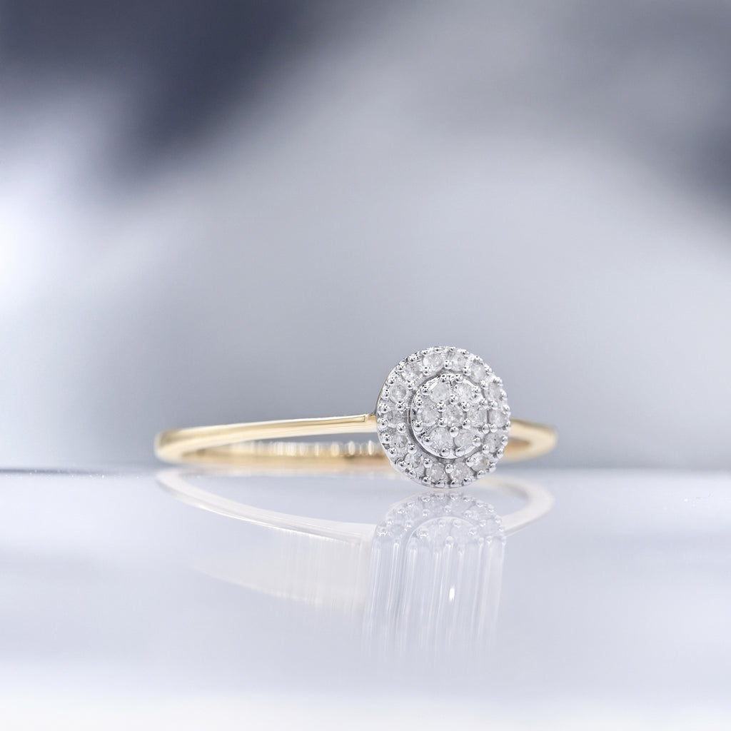 Bague "Mon Rayon De Soleil" Diamants 0,12/21 - Or Jaune 375/1000
