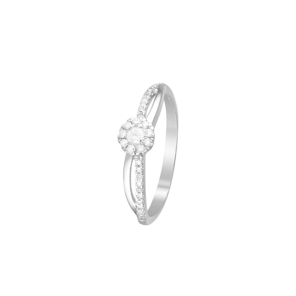 Anillo de Diamantes "L'Élue" 0.21/30 - Oro Blanco 375/1000