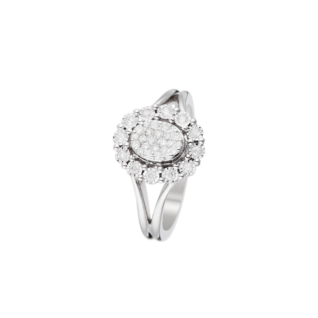 Anillo “Mi Único Amor” Diamantes 0.30/36 – Oro Blanco 375/1000