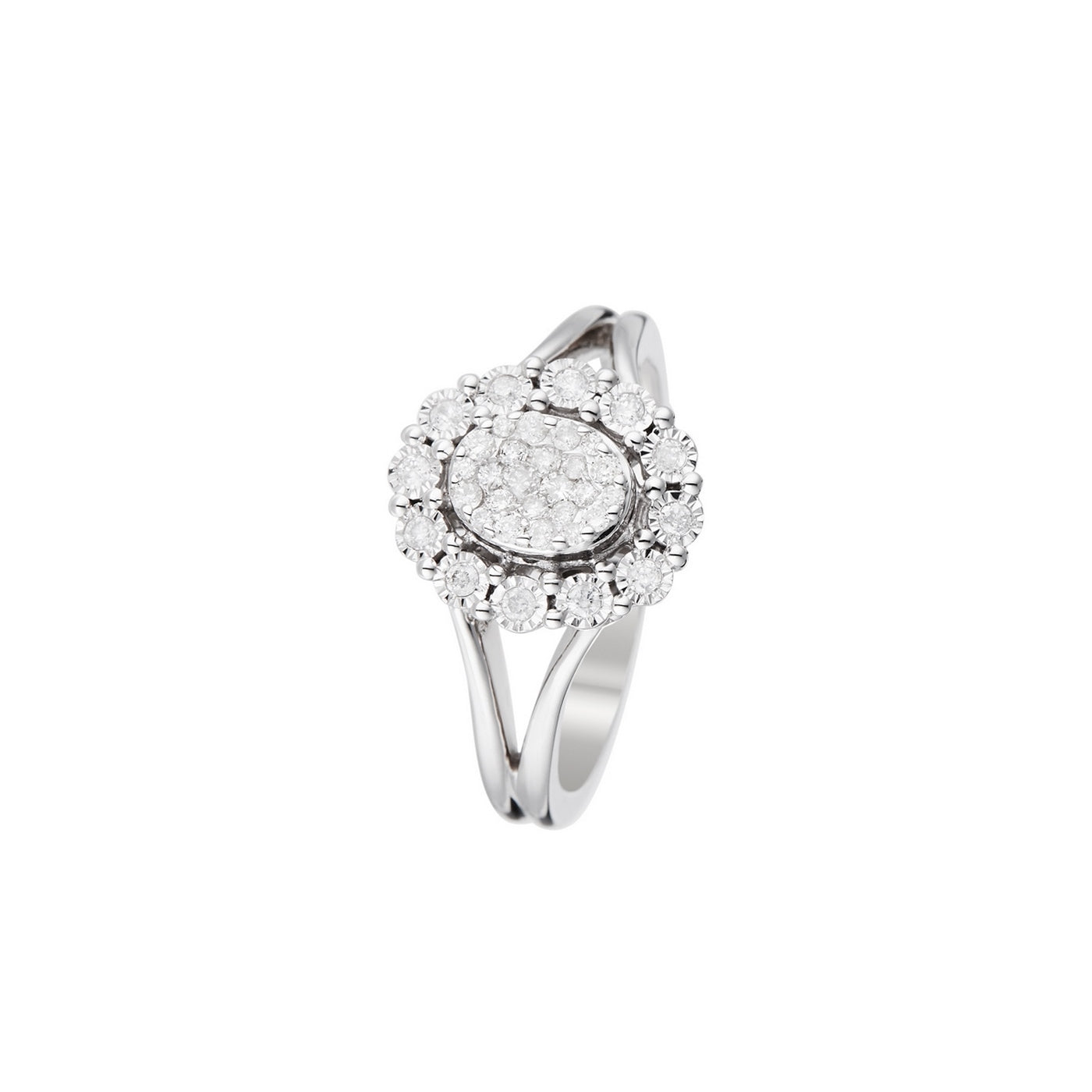 Anillo “Mi Único Amor” Diamantes 0.30/36 – Oro Blanco 375/1000