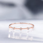 Anillo de diamantes "Ensemble" 0.03/5 - Oro rosa 375/1000