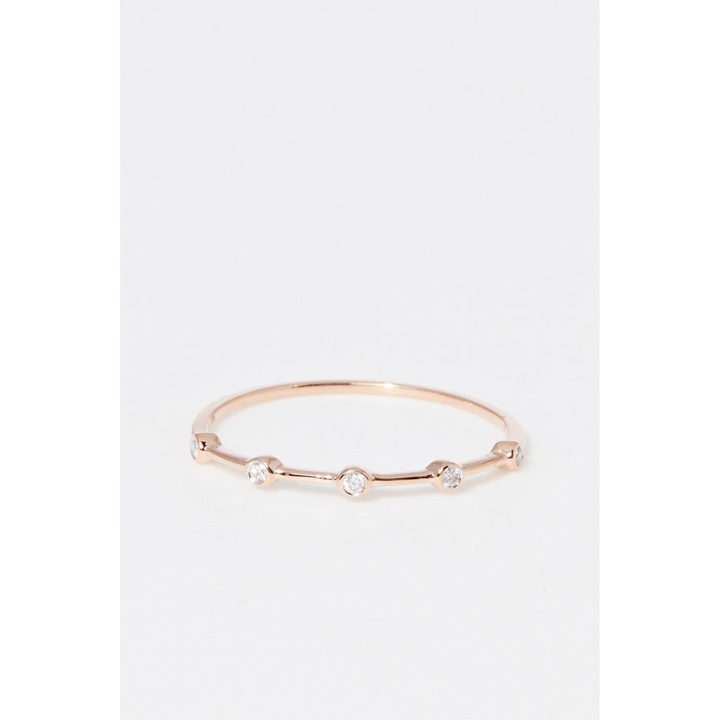 Anillo de diamantes "Ensemble" 0.03/5 - Oro rosa 375/1000