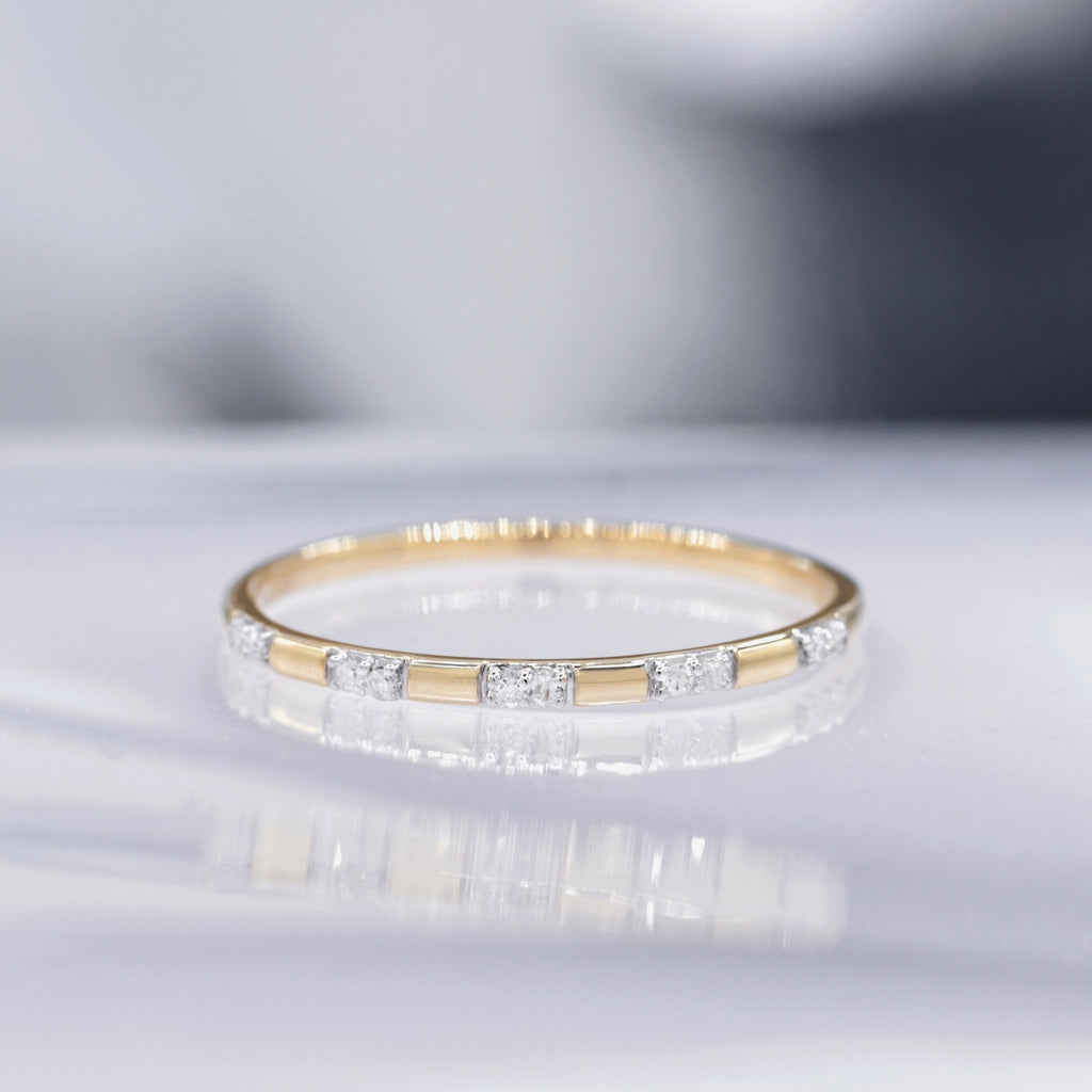 Anillo de Diamantes "Apollonia" 0.034/10 - Oro Amarillo 375/1000