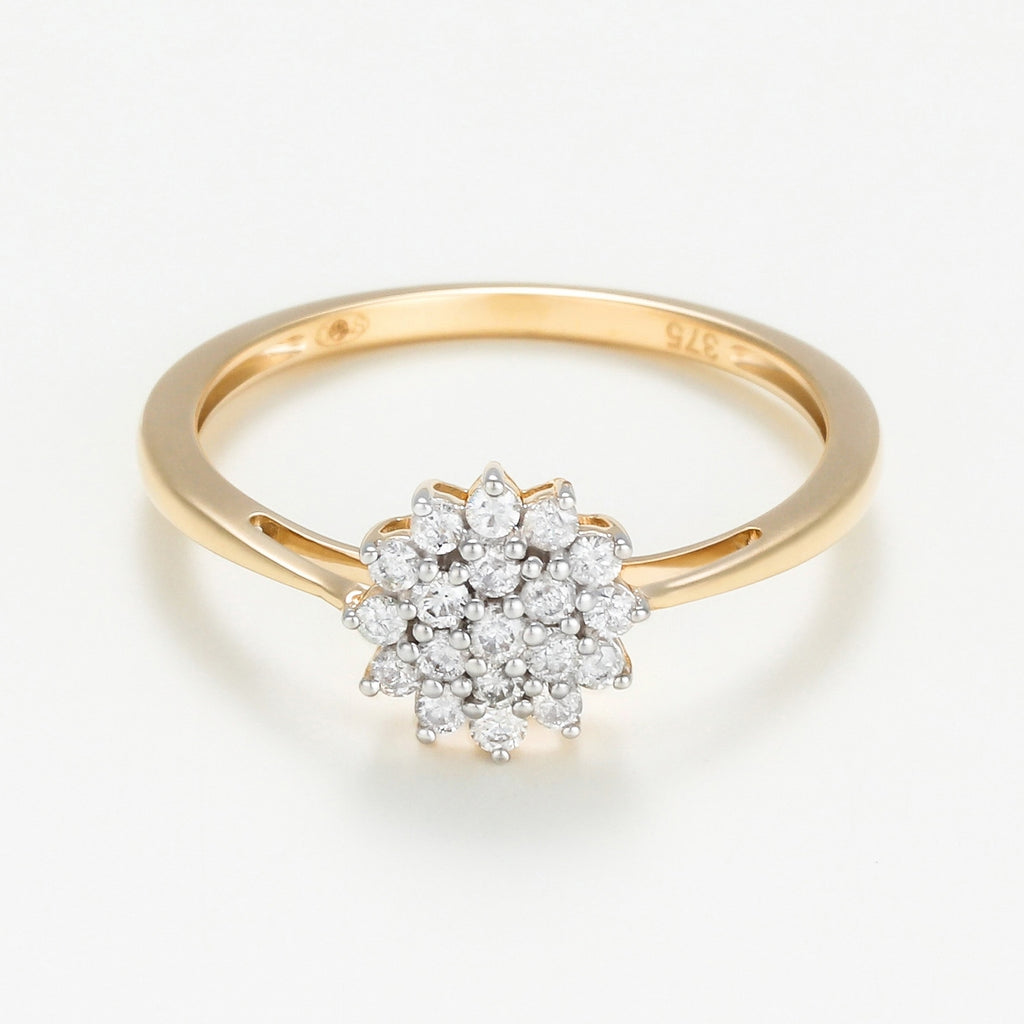Anillo de Diamantes "Rabia" 0.21/19 - Oro Amarillo 375/1000
