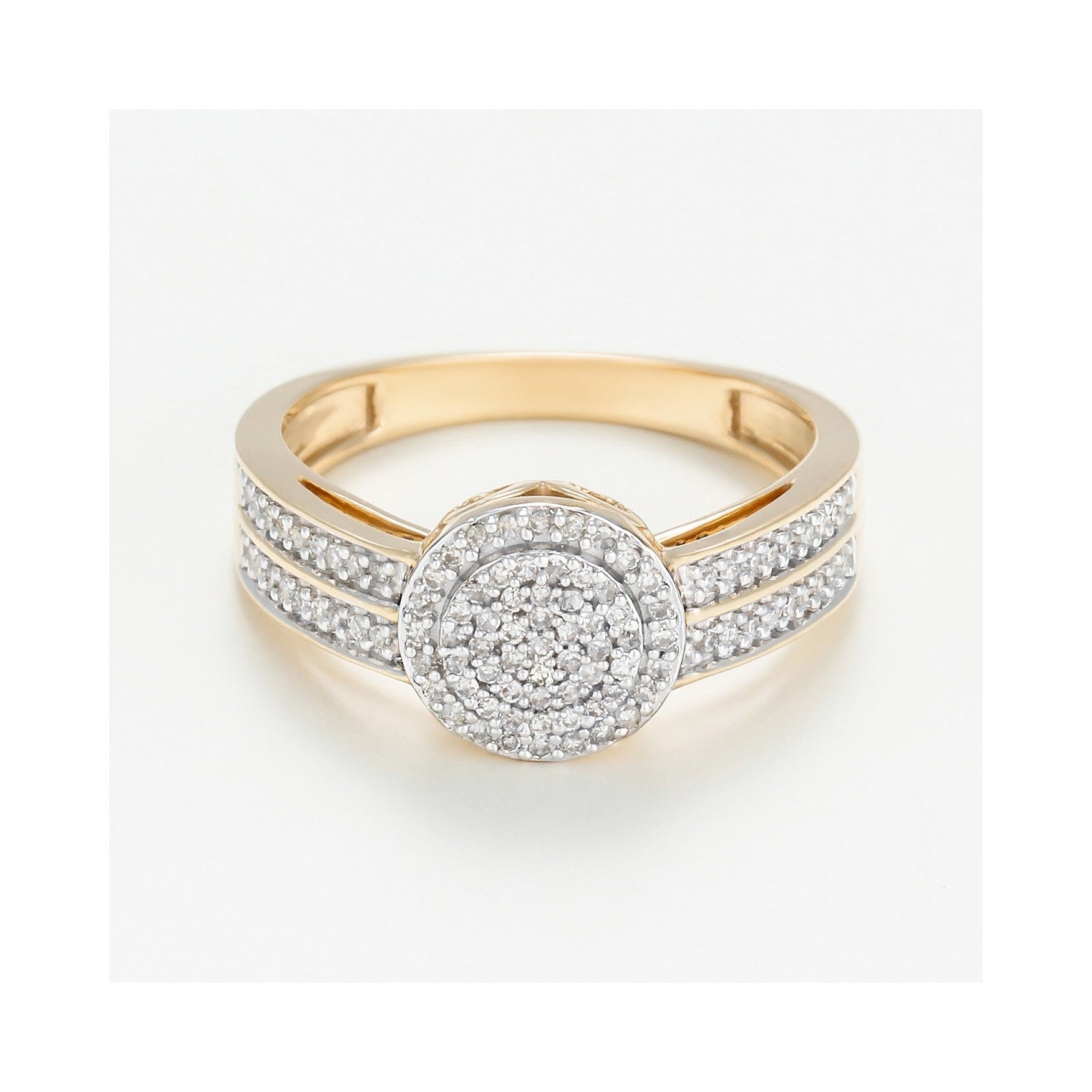 Anillo de Diamantes "Primer Amor" 0.22/98 - Oro Amarillo 375/1000