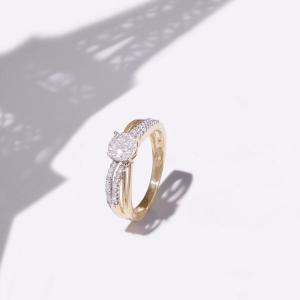 "Rosalia" Ring D0.17/55 - 375/1000 Yellow Gold