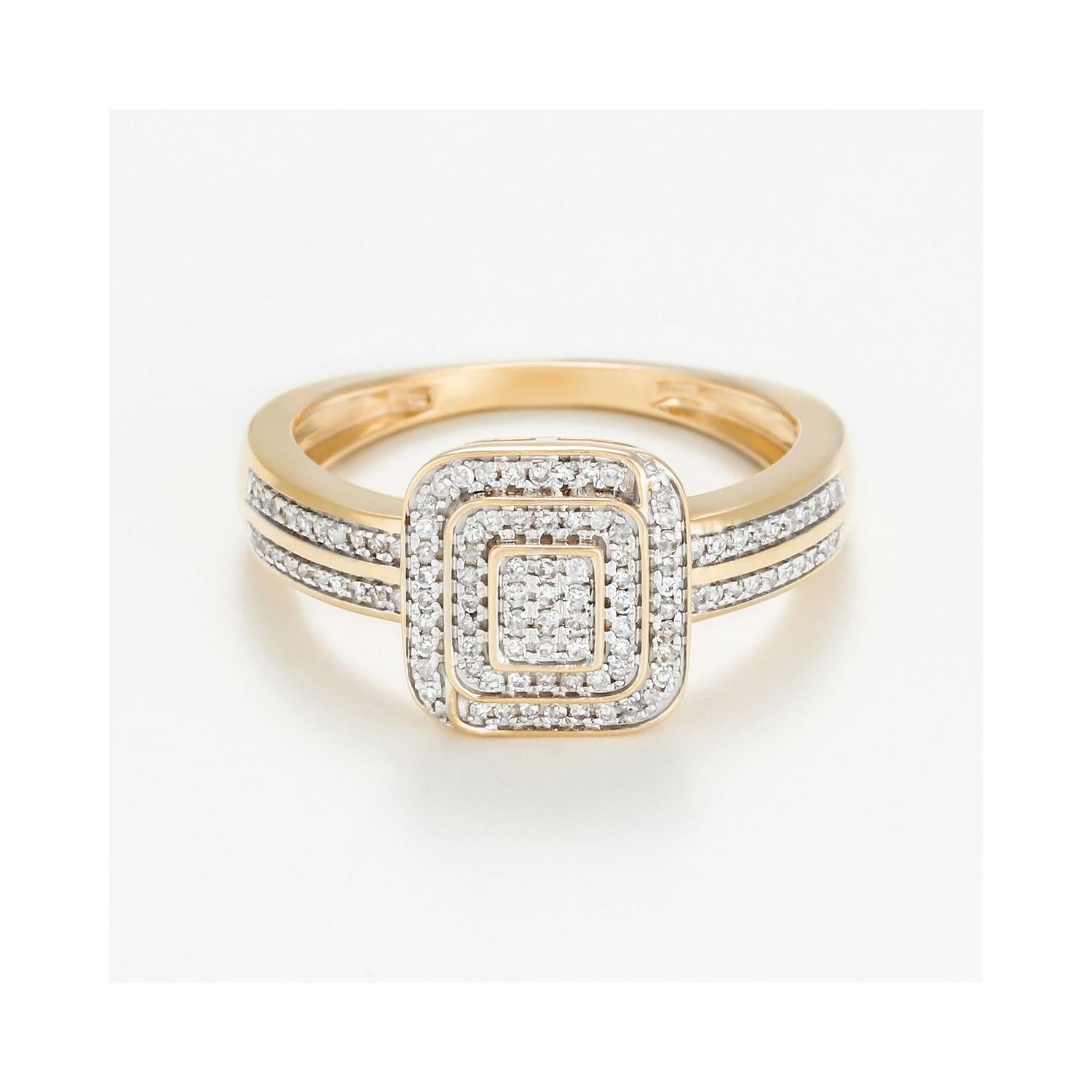 Anillo de Diamantes "Daphné" 0.20/110 - Oro Amarillo 375/1000