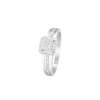 Anillo "Cuadrado Luminoso" D0.21/41 - Oro blanco 375/1000