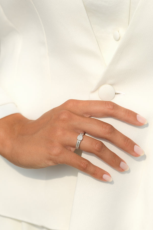 Anillo "Toi Que J'Aime" Diamantes 0,20/92 - Oro Blanco 375/1000