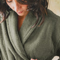 Blanc Cerise – Douceur Bio - Adult Shawl Collar Bathrobe - Organic - Sage