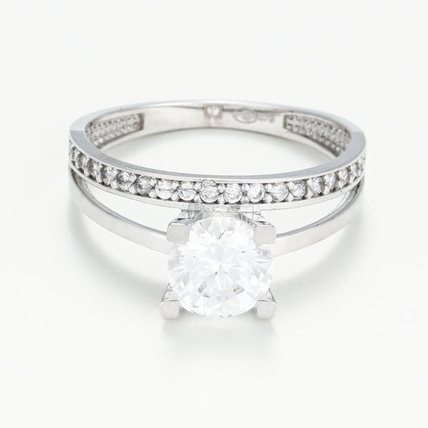"Majestueuse" White Gold 375/1000 and Zirconium Ring