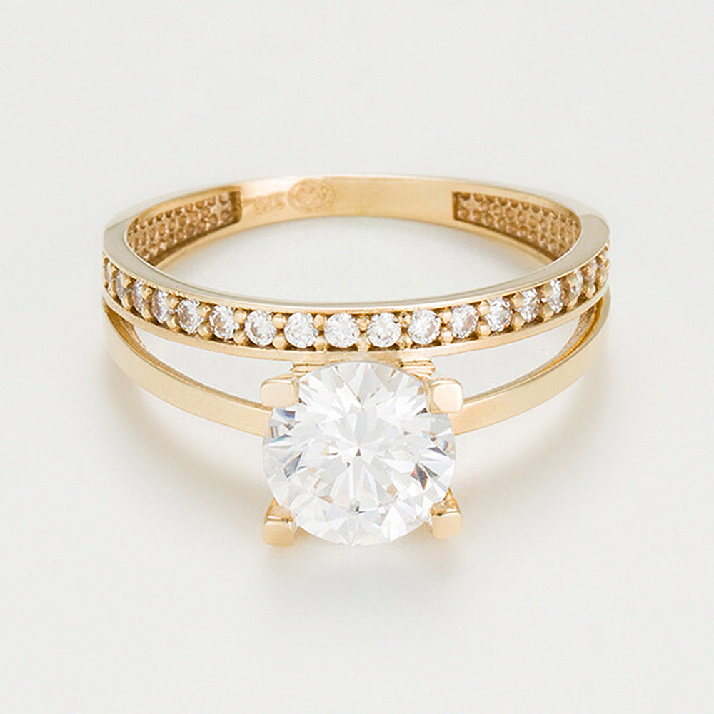 Bague "Majestueuse" - Or Jaune 375/1000 Et Zirconium