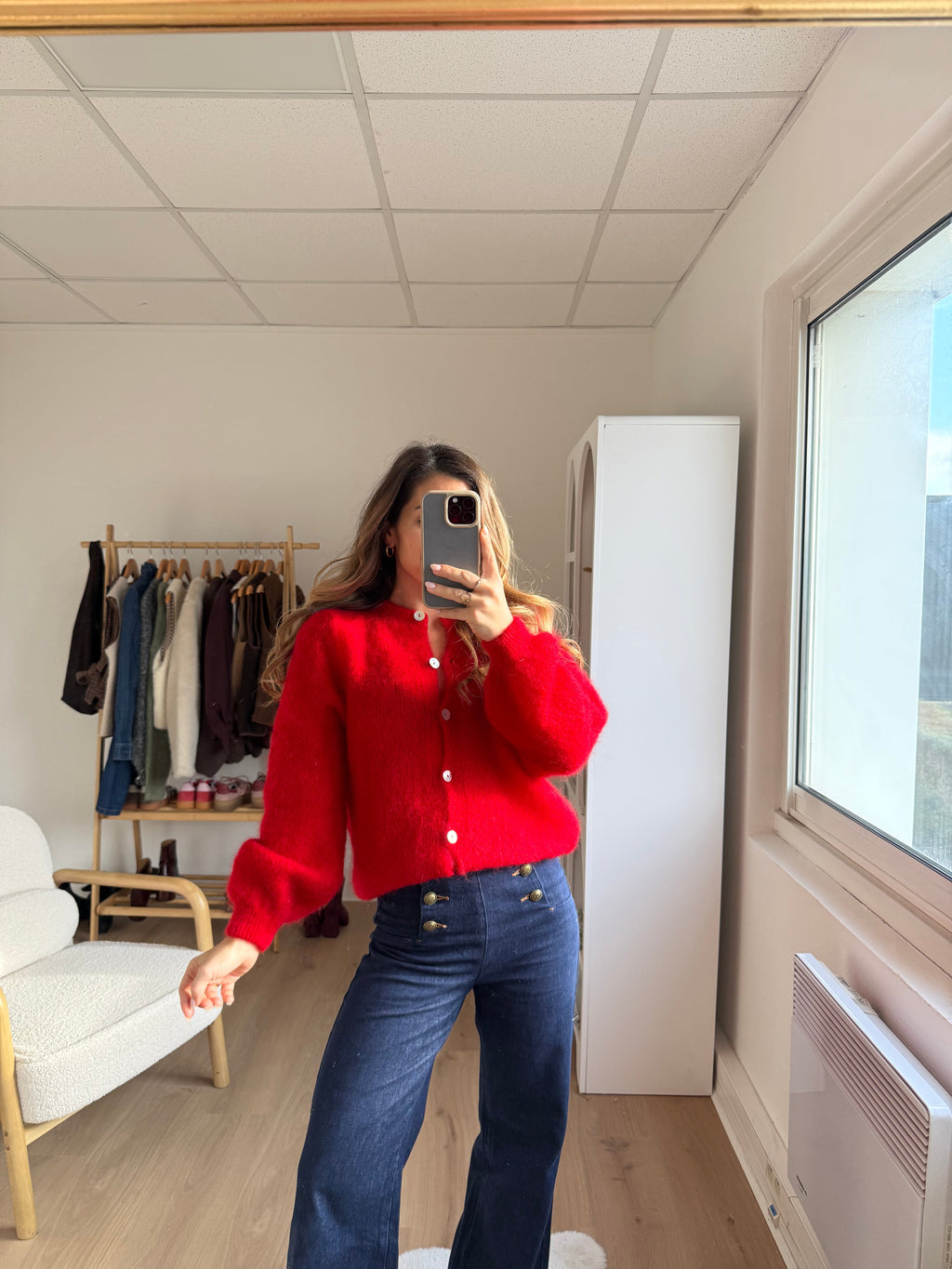Maille En Laine Bianca Rouge