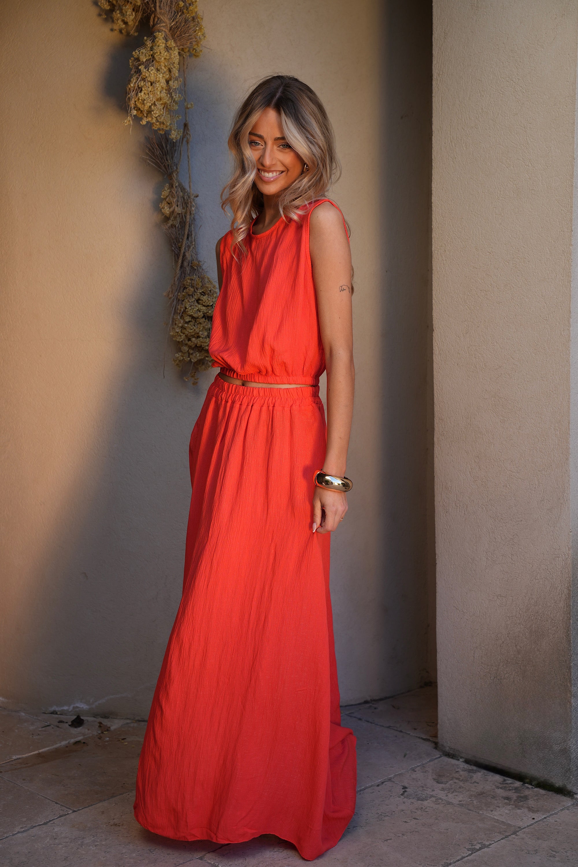 Ensemble Jupe/Top Elize - Corail