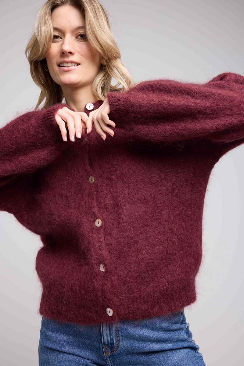 Cardigan - Burgundy