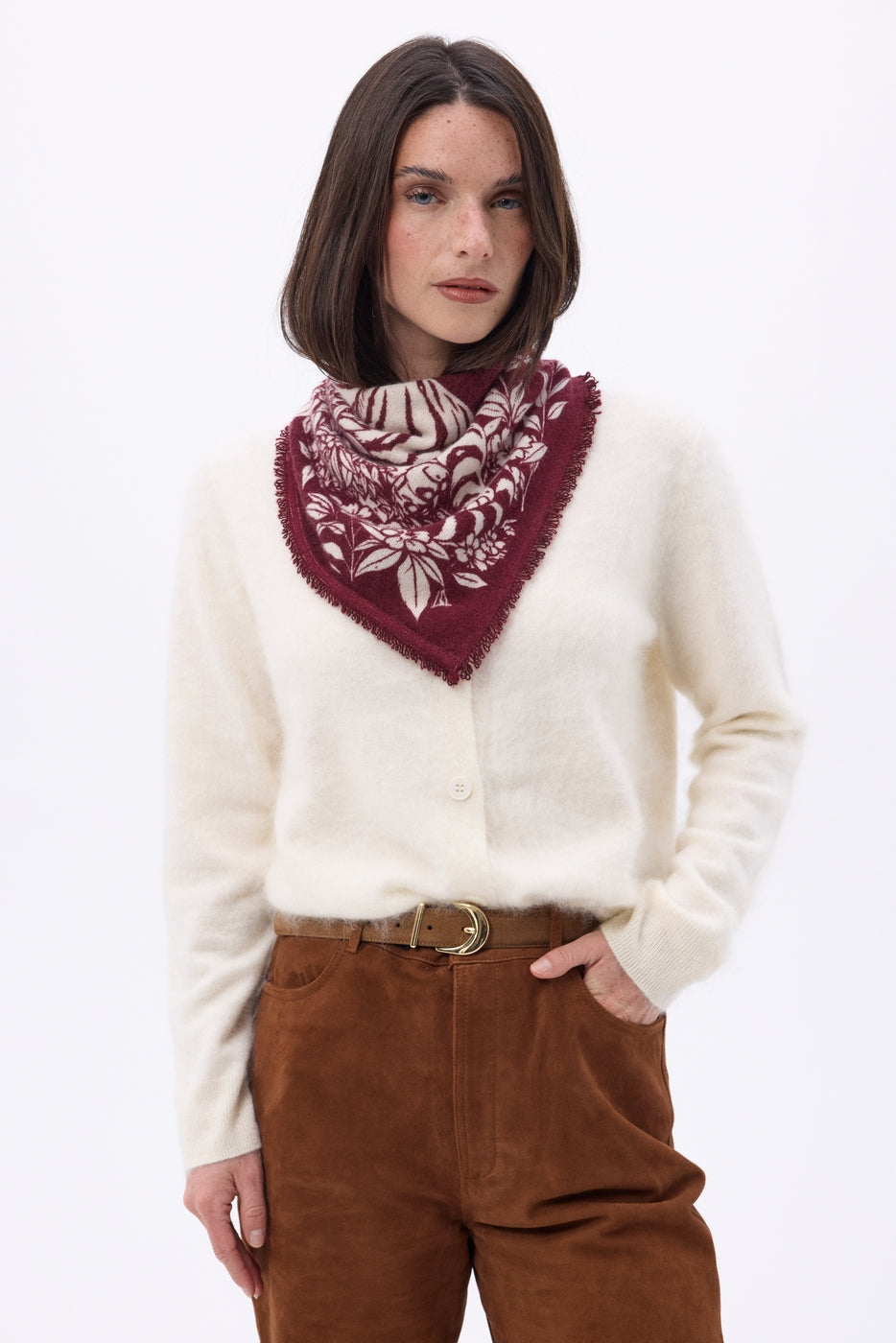 Petit Bandana Bengale - Bordeaux - Femme