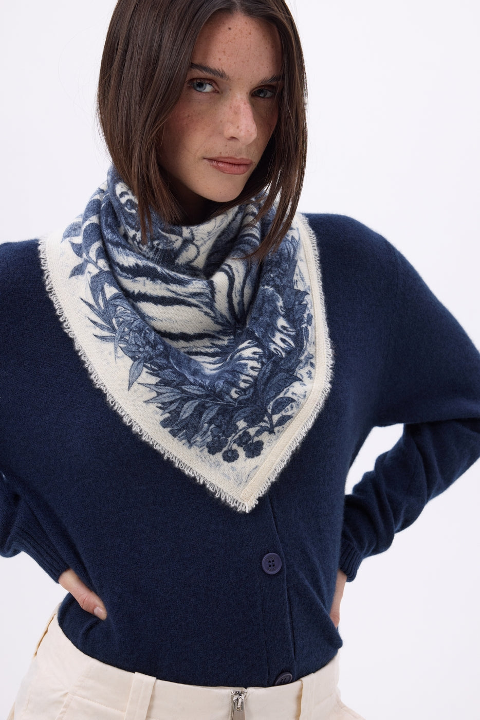 Small Bengal Bandana - Navy Blue - Women