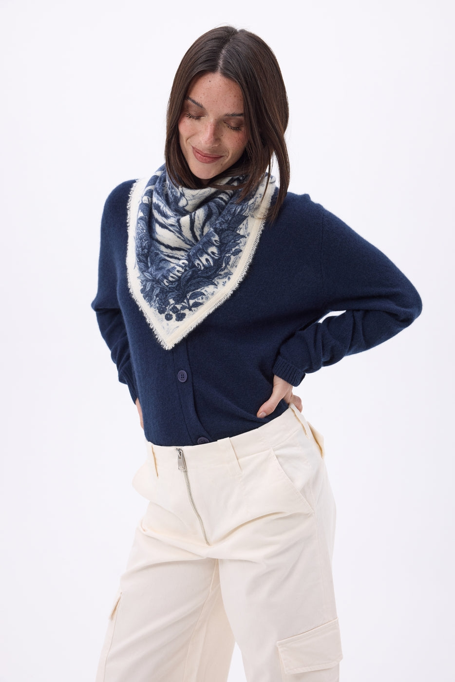 Small Bengal Bandana - Navy Blue - Women