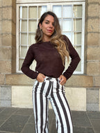 Pull Fin Faustine Chocolat