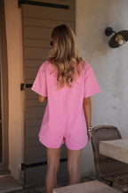 Combishort En Jean Justine - Rose