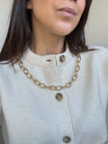 Vintage Gold-Tone Necklace - Gold-Tone Oval Chain