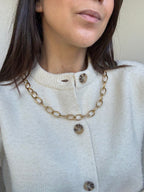 Vintage Gold-Tone Necklace - Gold-Tone Oval Chain