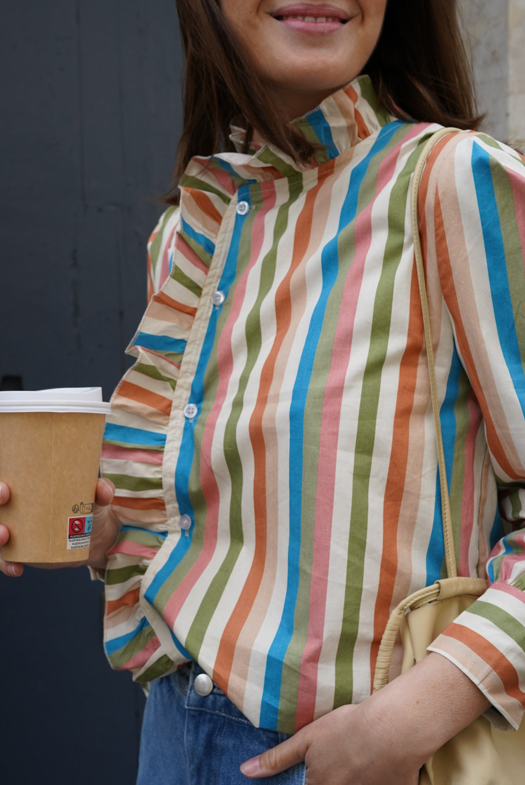 Camisa Marilou Rayas Multicolor Azul