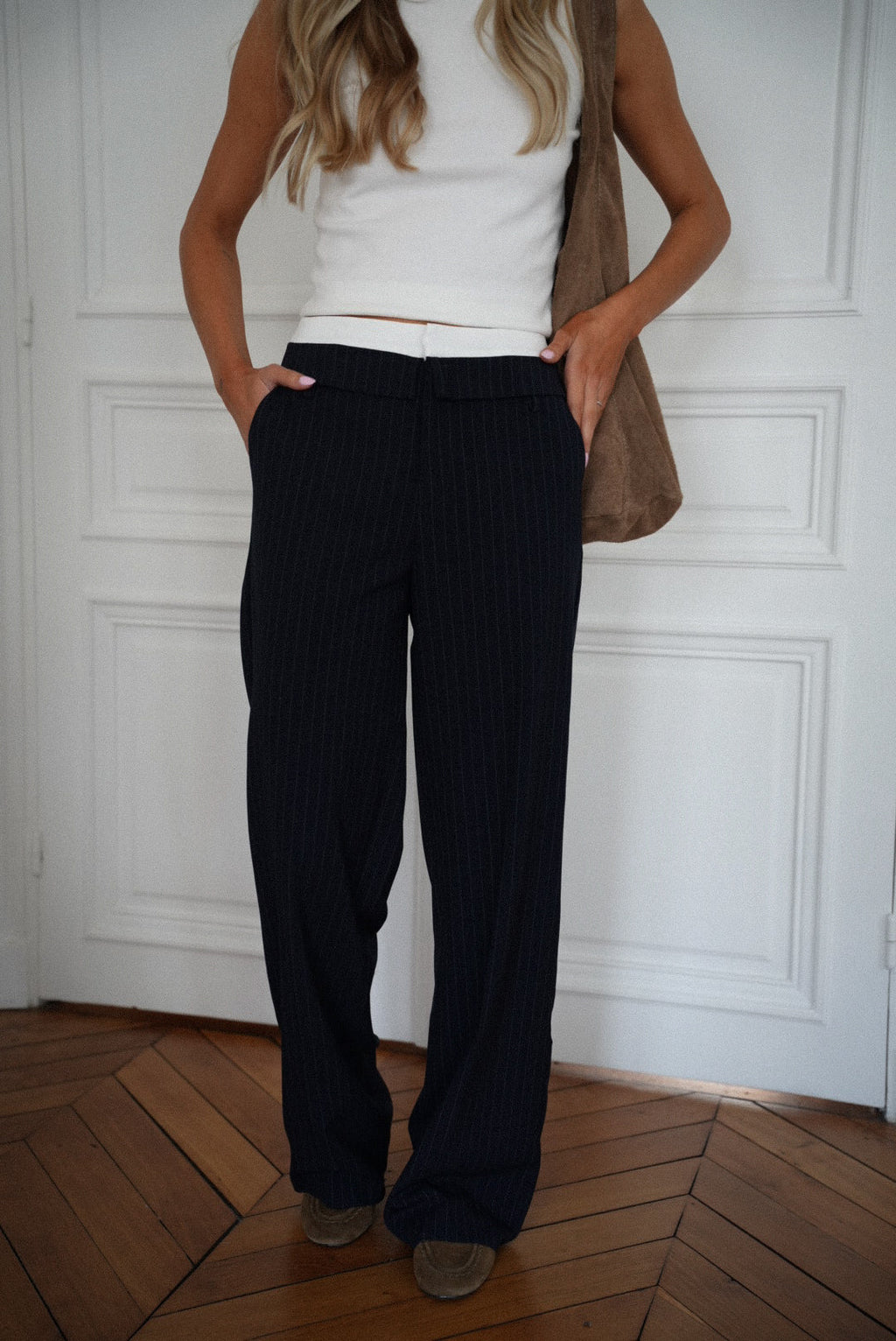 Honoryne Striped Pants - Navy