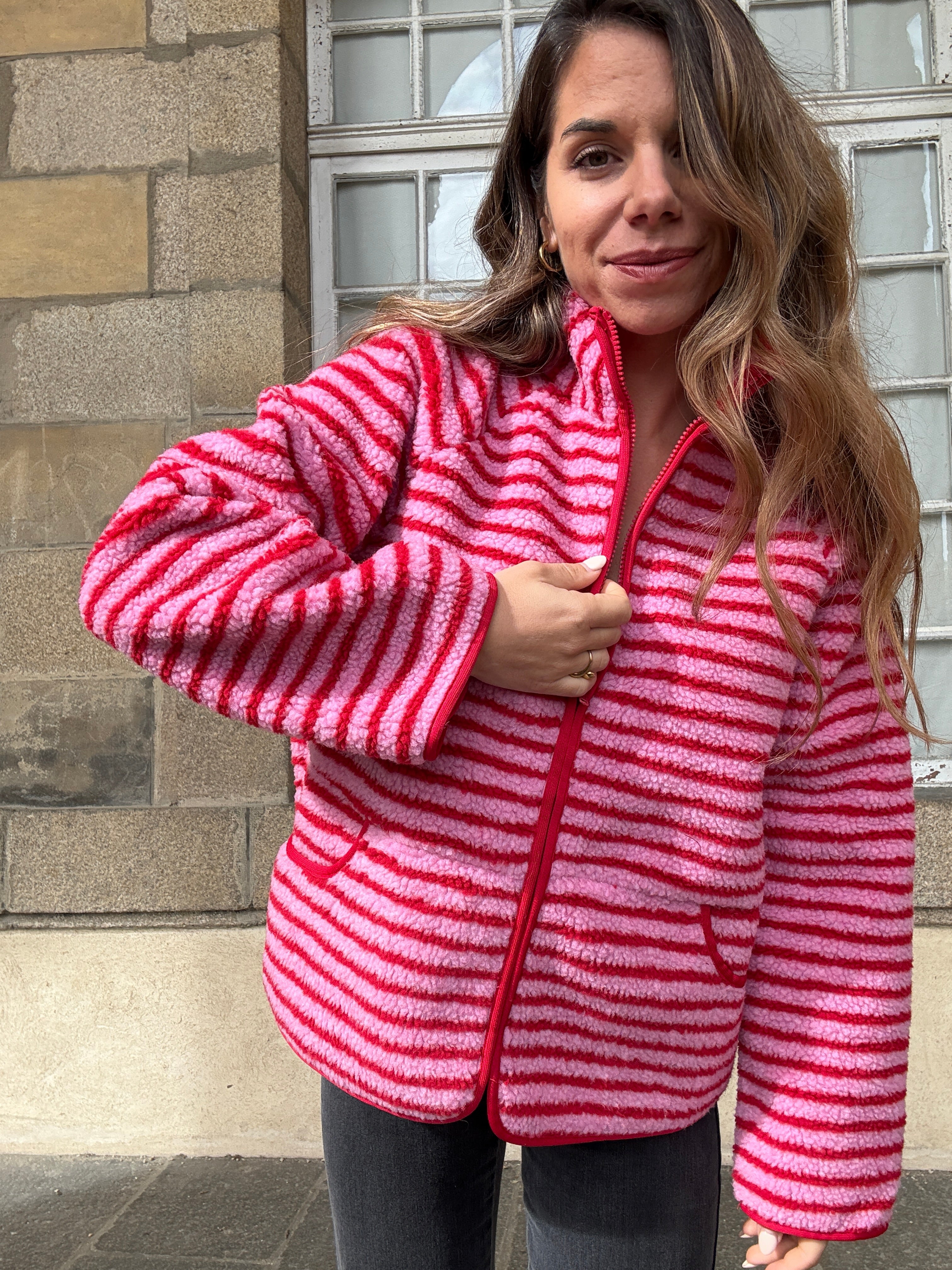 Chaqueta Polar a Rayas Carmen