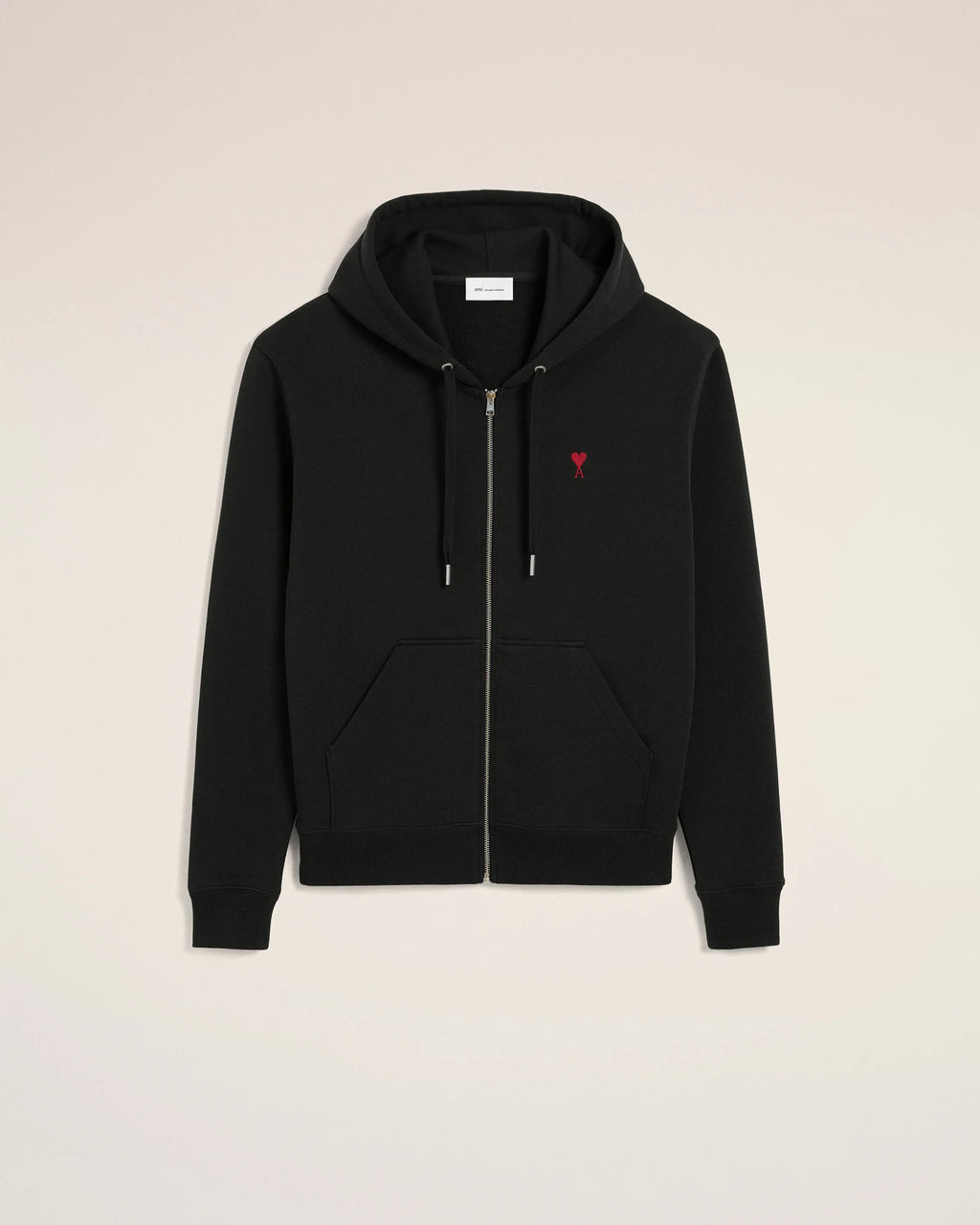 Ami Paris - Ami De Coeur Zipped Hoodie – Black