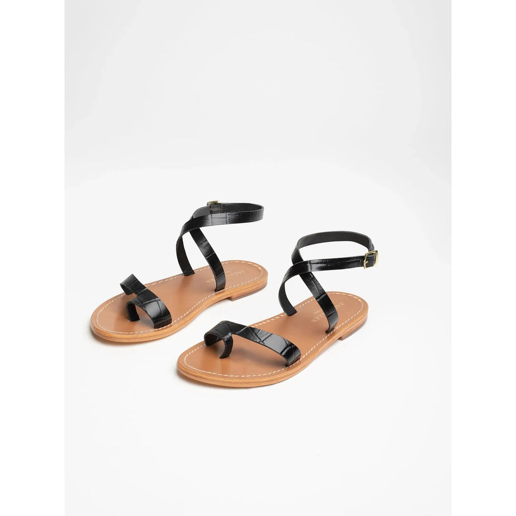 Sandalias Sanne - Croco Negro