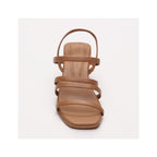 Grey Heeled Sandals - Camel