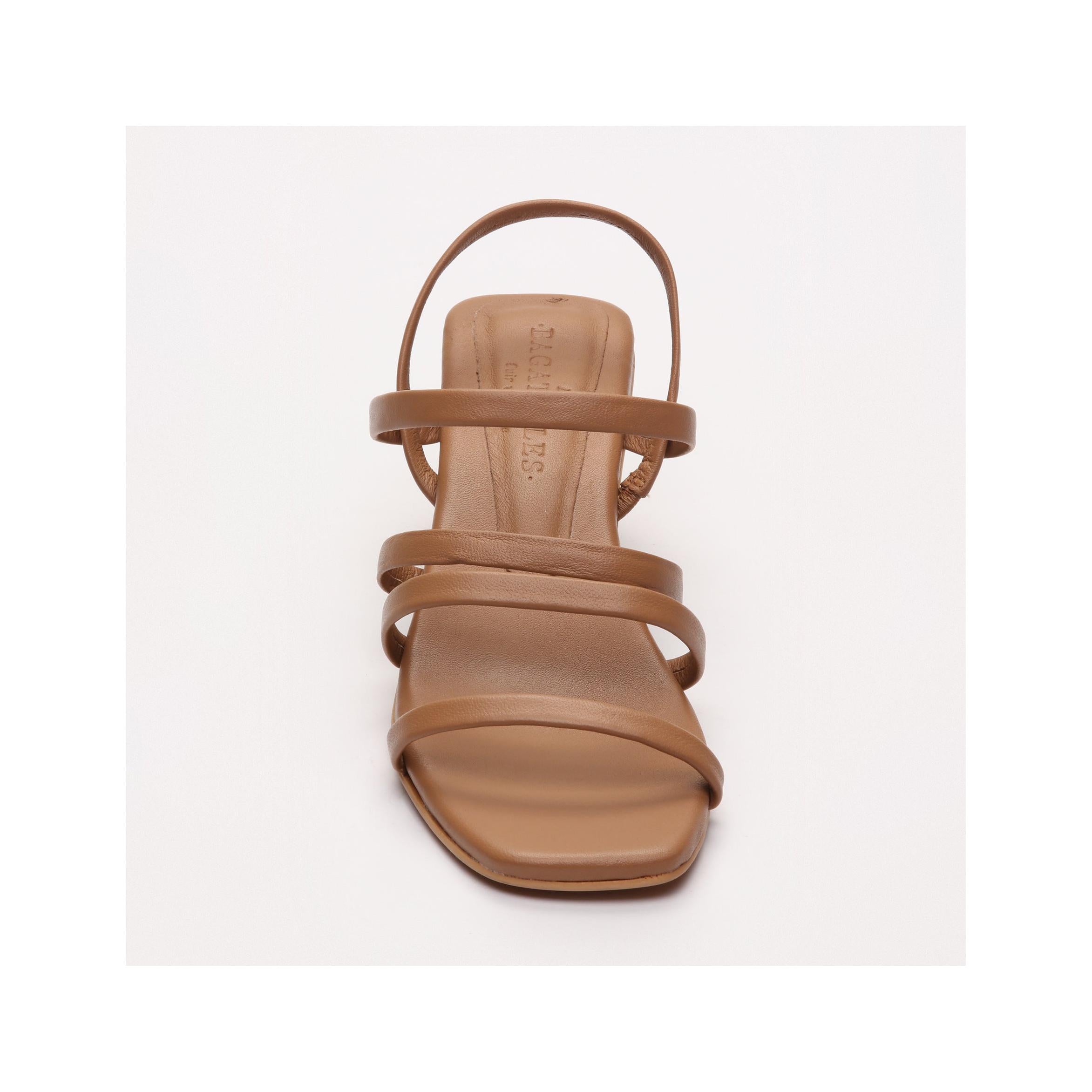 Grey Heeled Sandals - Camel