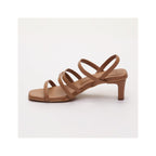 Grey Heeled Sandals - Camel
