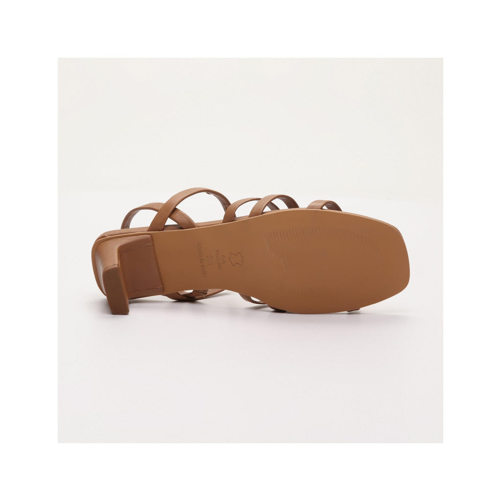 Grey Heeled Sandals - Camel