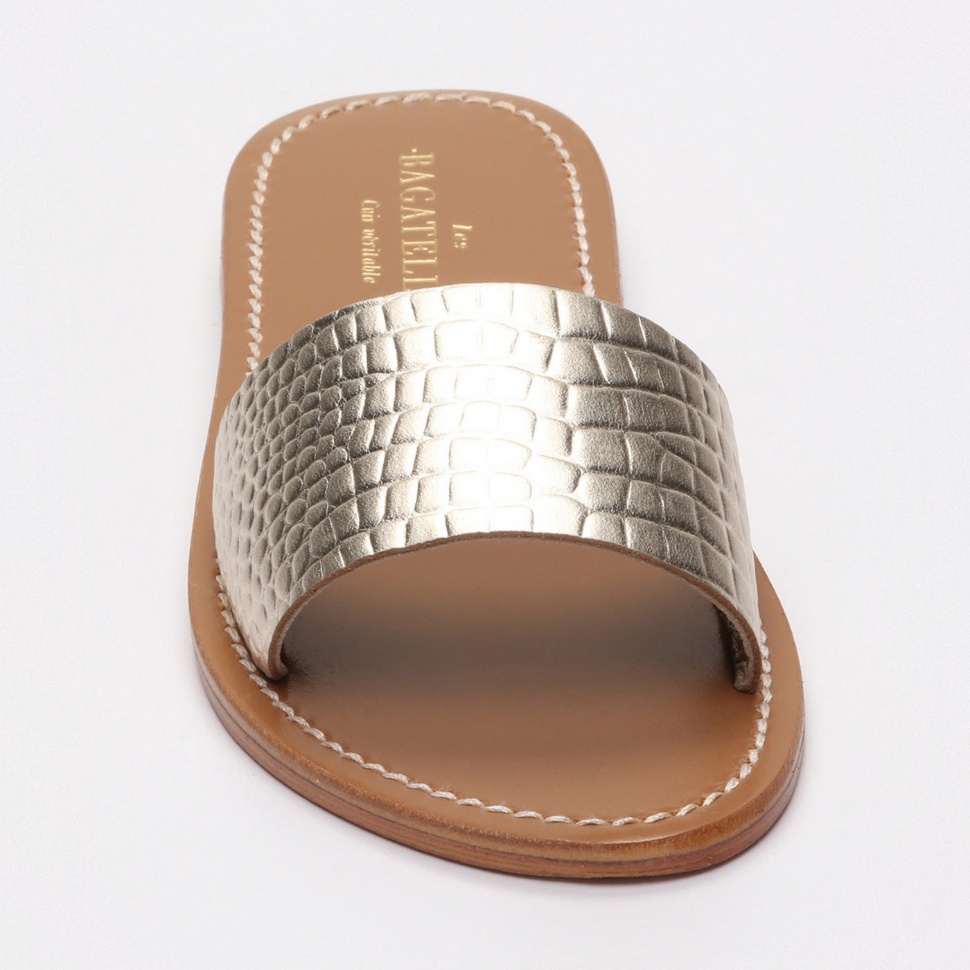 Sandalias York - Croco Dorado Claro