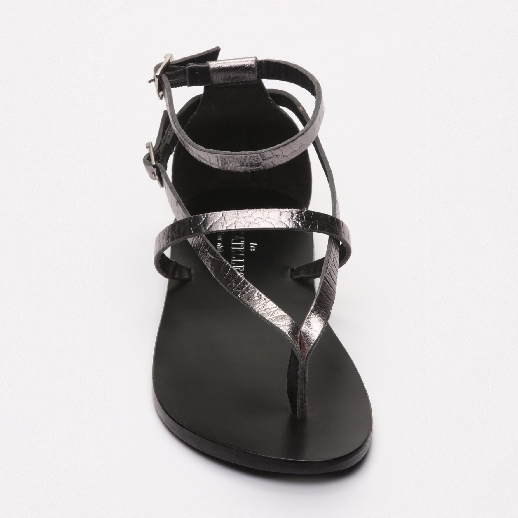 Les Bagatelles - Mosholu Sandals - Pewter Croco