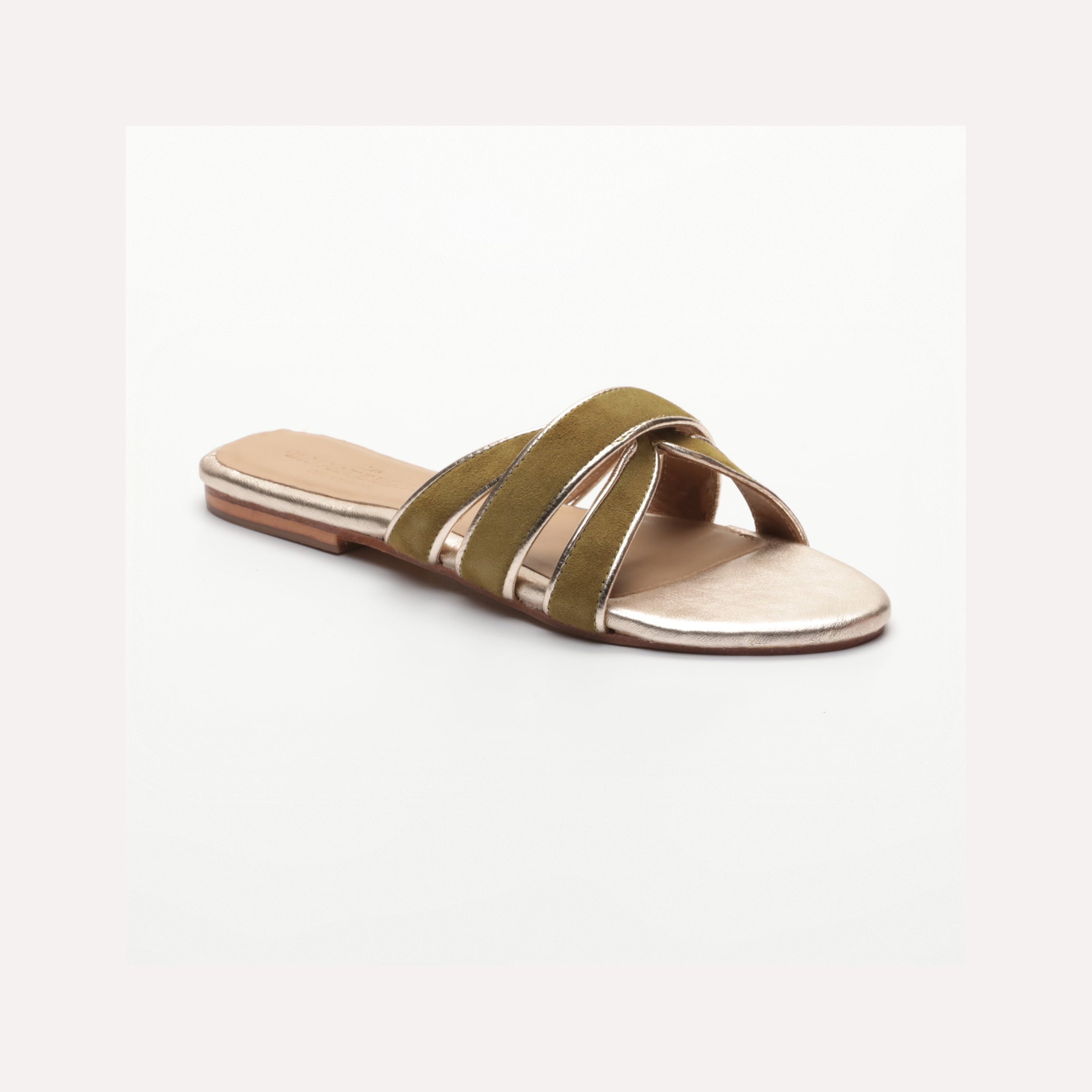 Mules Myrtice - Olive y Platinium