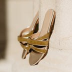 Mules Myrtice - Olive y Platinium