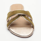 Mules Myrtice - Olive y Platinium