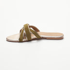 Mules Myrtice - Olive y Platinium