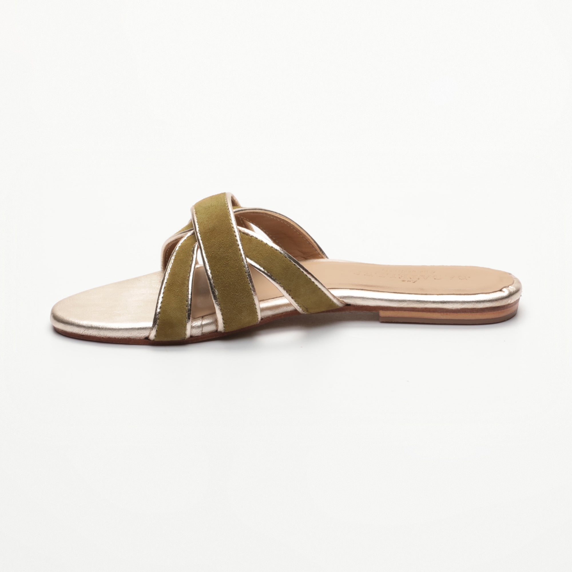 Mules Myrtice - Olive y Platinium