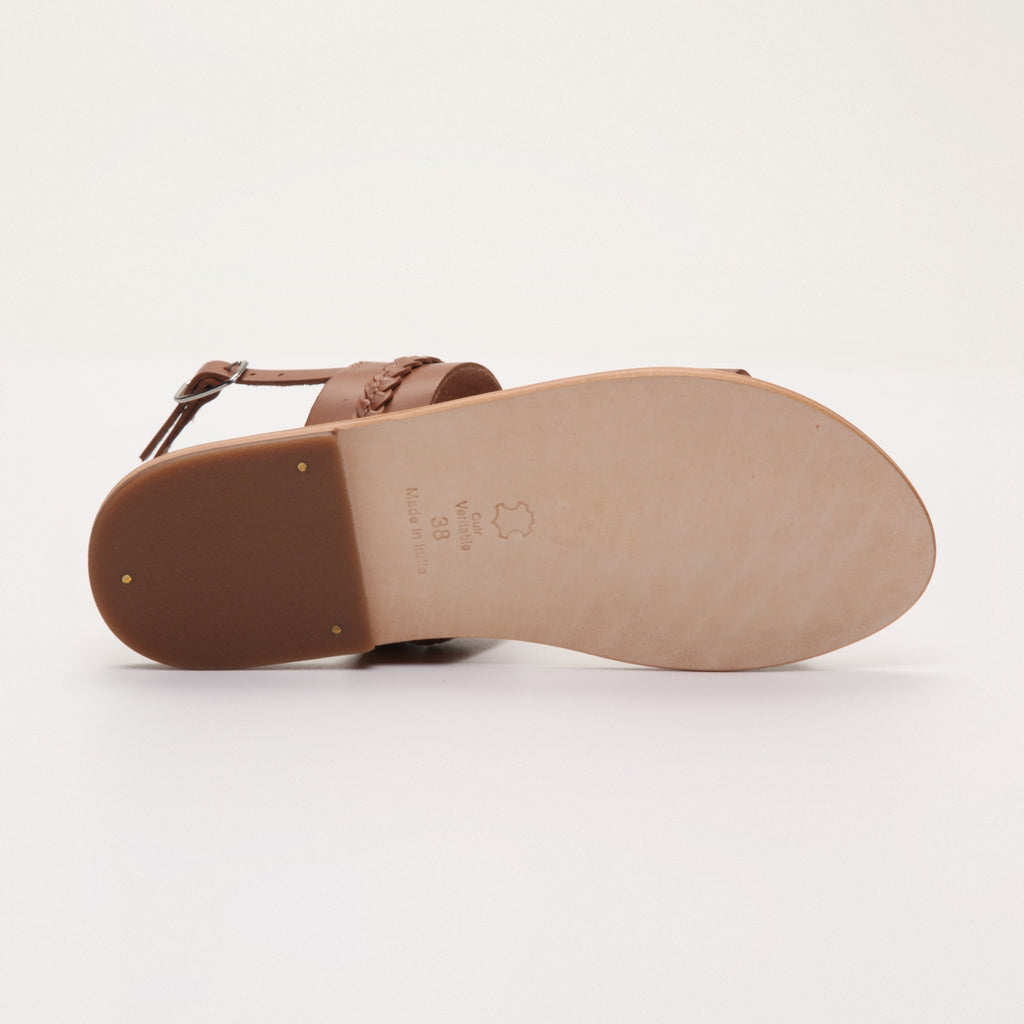 Les Bagatelles - Sandales Plates Champa Camel