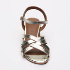 Les Bagatelles - Uma Heeled Sandals - Light Gold Croco