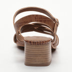 Sandales Talons Uma - Camel Croco
