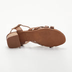 Sandales Talons Uma - Camel Croco