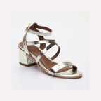 Les Bagatelles - Sandales Talons Izusa - Light Gold Croco