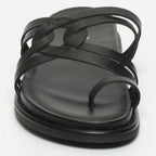 Sandalias Confort Crema - Negro
