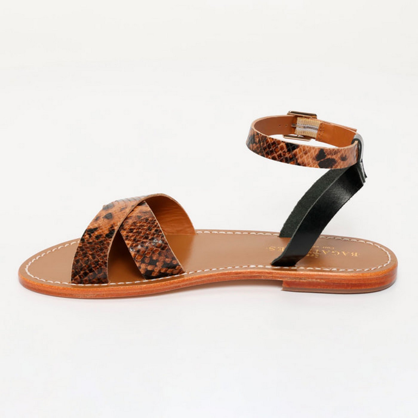 Brione Sandals - Brown Snake/Black