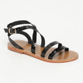 Sandales Malini - Black Patent Croco
